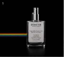 Demeter bottle beside a horizontal spectrum line