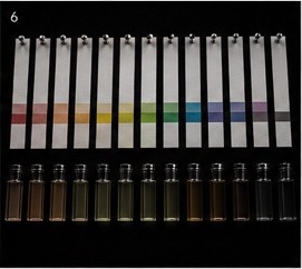 Fragrance blotter strips above material vials